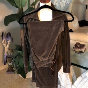 SZ S EVERLAST BROWN TRACK SUIT WITH POCKETS and DRAWSTRING WAIST